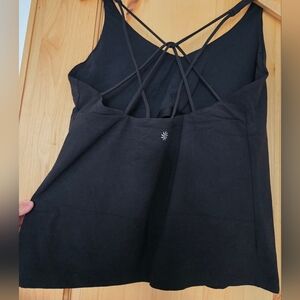 Athleta Black Strappy Shelf Bra Tank Top Large